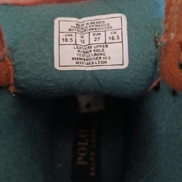 Polo Ralph Lauren Ranger Hi II Boots Boys Size 10.5 Brown Leather - Picture 6 of 8
